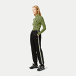 Women Lacoste V0ZN2406 Black 031 Logo Stripe Track Pants