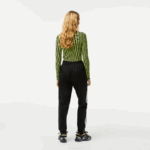 Women Lacoste V0ZN2406 Black 031 Logo Stripe Track Pants - Image 3