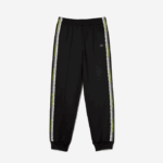 Women Lacoste V0ZN2406 Black 031 Logo Stripe Track Pants - Image 4