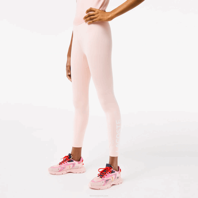 Women Lacoste V0ZN2409 Pink KF9 SPORT 7/8 Length Recycled Polyester Leggings - Image 2