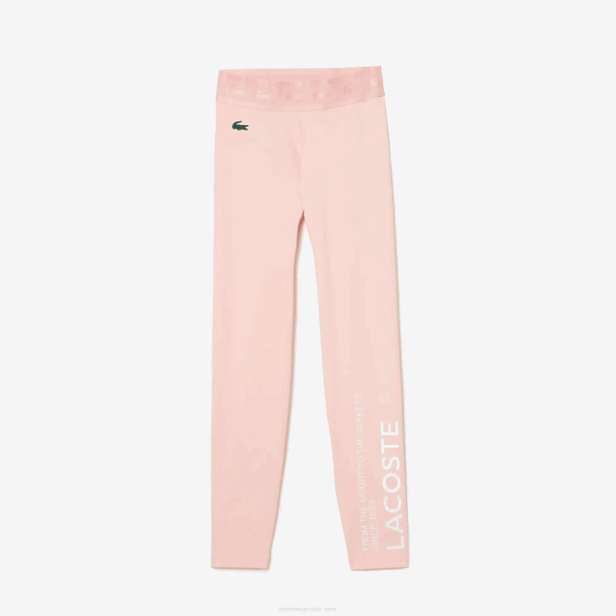 Women Lacoste V0ZN2409 Pink KF9 SPORT 7/8 Length Recycled Polyester Leggings - Image 4