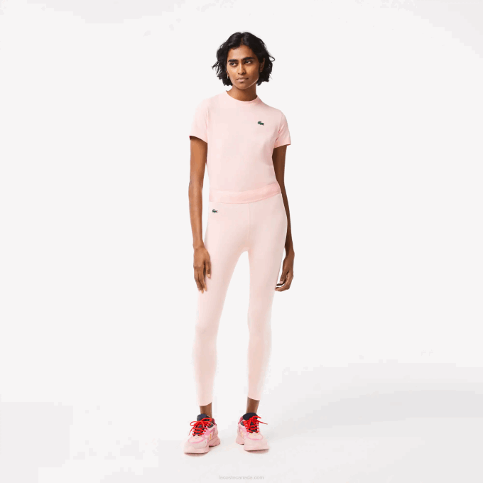 Women Lacoste V0ZN2409 Pink KF9 SPORT 7/8 Length Recycled Polyester Leggings - Image 1