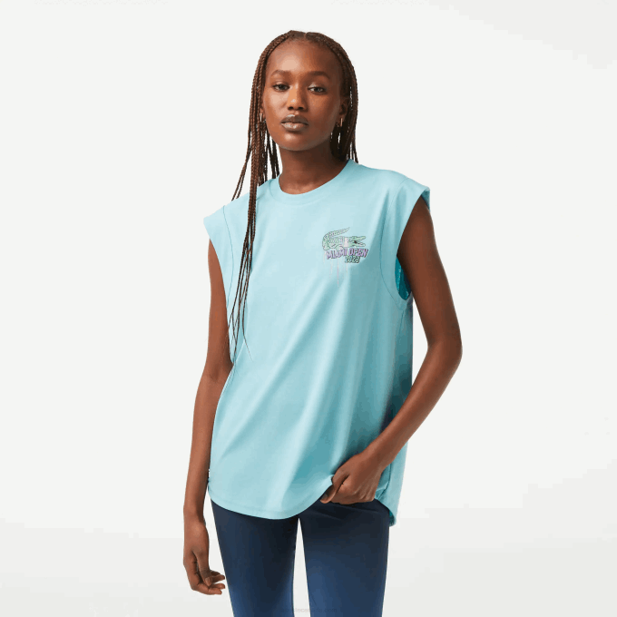 Women Lacoste V0ZN2411 Mint BVG Sport Miami Open Edition Sleeveless Top - Image 1