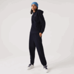 Women Lacoste V0ZN2413 Navy Blue 166 Blended Cotton Joggers