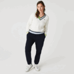 Women Lacoste V0ZN2413 Navy Blue 166 Blended Cotton Joggers - Image 7