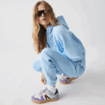 Women Lacoste V0ZN2414 Blue HBP Blended Cotton Joggers - Image 2