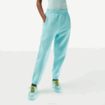 Women Lacoste V0ZN2415 Turquoise BVG Blended Cotton Joggers - Image 2