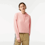 Women Lacoste V0ZN2416 Pink KF9 Hooded Sweatshirt
