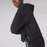 Women Lacoste V0ZN2417 Black 031 Hooded Sweatshirt - Image 4