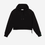 Women Lacoste V0ZN2417 Black 031 Hooded Sweatshirt - Image 5