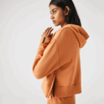 Women Lacoste V0ZN2418 Orange WWC Hooded Sweatshirt - Image 2