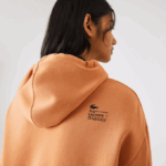 Women Lacoste V0ZN2418 Orange WWC Hooded Sweatshirt - Image 6