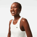 Women Lacoste V0ZN2422 White 70V Slim Fit Organic Cotton Tank Top - Image 2