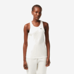 Women Lacoste V0ZN2422 White 70V Slim Fit Organic Cotton Tank Top