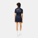 Women Lacoste V0ZN2423 Blue Orange T5I Sport Miami Open Edition Skirt - Image 3