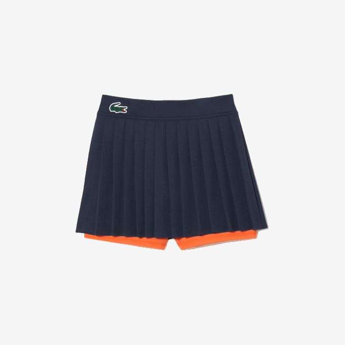 Women Lacoste V0ZN2423 Blue Orange T5I Sport Miami Open Edition Skirt - Image 4