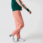 Women Lacoste V0ZN2424 Pink 5MM Blended Cotton Joggers - Image 2
