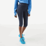 Women Lacoste V0ZN2425 Blue KXE SPORT Plain Cropped Leggings - Image 2