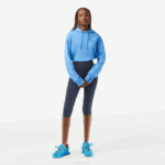 Women Lacoste V0ZN2425 Blue KXE SPORT Plain Cropped Leggings