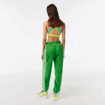 Women Lacoste V0ZN2426 Green DBF Perforated Effect Track Pants - Image 3