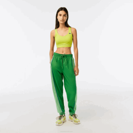 Women Lacoste V0ZN2426 Green DBF Perforated Effect Track Pants