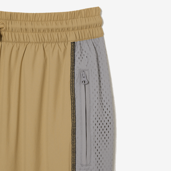 Women Lacoste V0ZN2427 Beige Grey 7JE Perforated Effect Track Pants - Image 5