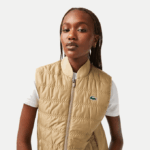 Women Lacoste V0ZN2429 Beige White ZIG SPORT Golf Reversible Vest - Image 2