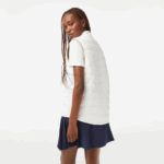 Women Lacoste V0ZN2429 Beige White ZIG SPORT Golf Reversible Vest - Image 3
