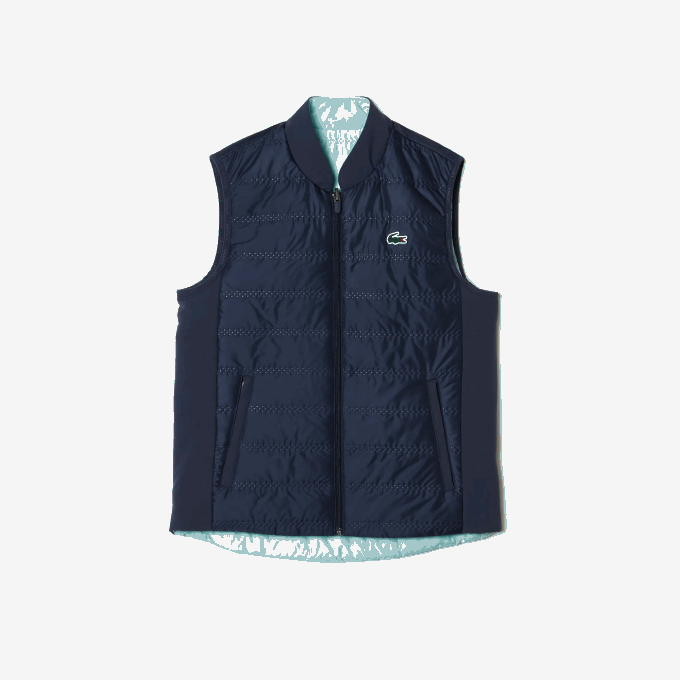 Women Lacoste V0ZN2430 Blue Light Green B00 SPORT Golf Reversible Vest - Image 3