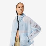Women Lacoste V0ZN2433 Blue FYE Transparent Windbreaker - Image 2