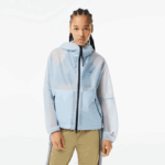 Women Lacoste V0ZN2433 Blue FYE Transparent Windbreaker