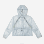 Women Lacoste V0ZN2433 Blue FYE Transparent Windbreaker - Image 5