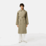 Women Lacoste V0ZN2434 Beige CB8 Oversized Trench Coat