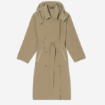 Women Lacoste V0ZN2434 Beige CB8 Oversized Trench Coat - Image 3