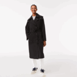 Women Lacoste V0ZN2435 Black 031 Oversized Trench Coat