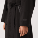 Women Lacoste V0ZN2435 Black 031 Oversized Trench Coat - Image 7