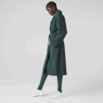 Women Lacoste V0ZN2436 Green R89 Oversized Trench Coat - Image 2