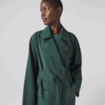Women Lacoste V0ZN2436 Green R89 Oversized Trench Coat