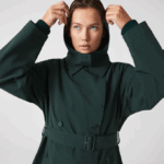 Women Lacoste V0ZN2436 Green R89 Oversized Trench Coat - Image 3