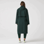 Women Lacoste V0ZN2436 Green R89 Oversized Trench Coat - Image 4