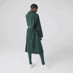 Women Lacoste V0ZN2436 Green R89 Oversized Trench Coat - Image 5