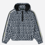 Women Lacoste V0ZN2437 Black Blue White ZI8 Oversized Hooded Track Jacket - Image 4