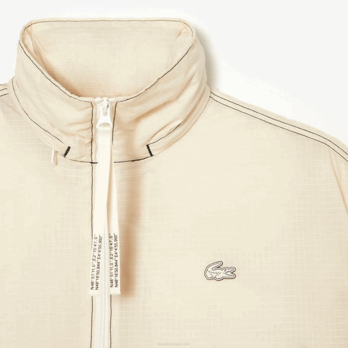 Women Lacoste V0ZN2441 White XFJ 2-in-1 Water-Repellent Hooded Parka - Image 6