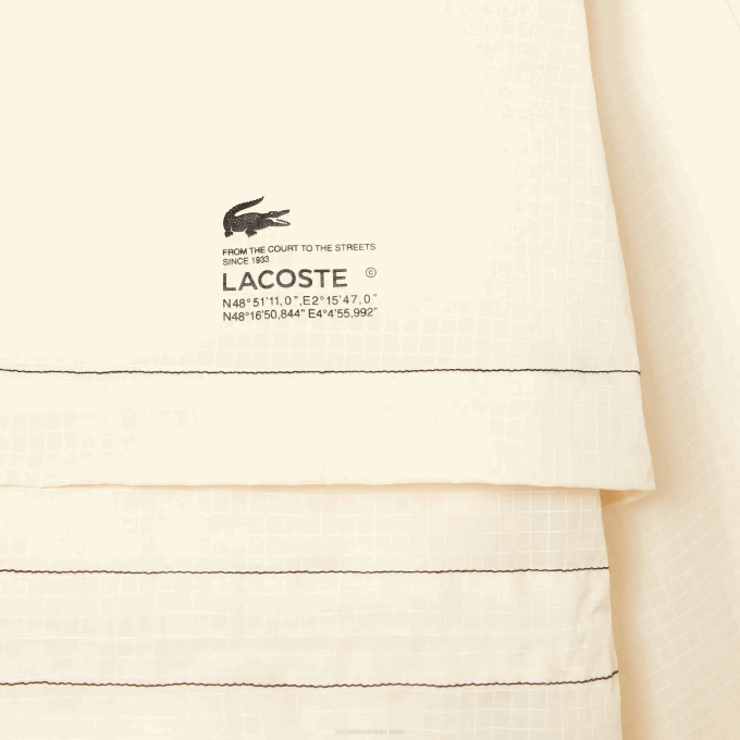 Women Lacoste V0ZN2441 White XFJ 2-in-1 Water-Repellent Hooded Parka - Image 7