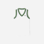 Women Lacoste V0ZN2442 White 001 Contrast V Neck Tank Top
