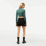 Women Lacoste V0ZN2446 Black 031 Plain Shorts - Image 3