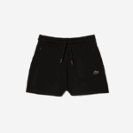 Women Lacoste V0ZN2446 Black 031 Plain Shorts - Image 4