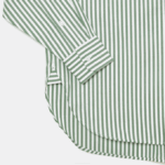 Women Lacoste V0ZN2448 White Khaki Green VI4 Striped Cotton Poplin Shirt - Image 6