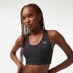 Women Lacoste V0ZN2449 Black 8VM SPORT Cross Strap Sports Bra - Image 2