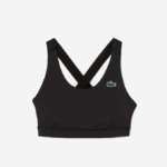 Women Lacoste V0ZN2449 Black 8VM SPORT Cross Strap Sports Bra - Image 4